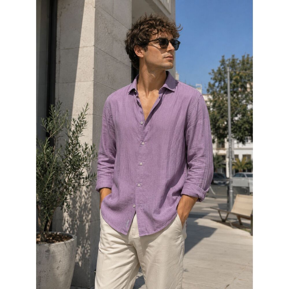 Boss Hugo Boss Black Label Slim Fit Purple Dress Shirt 2XL 100% Cotton